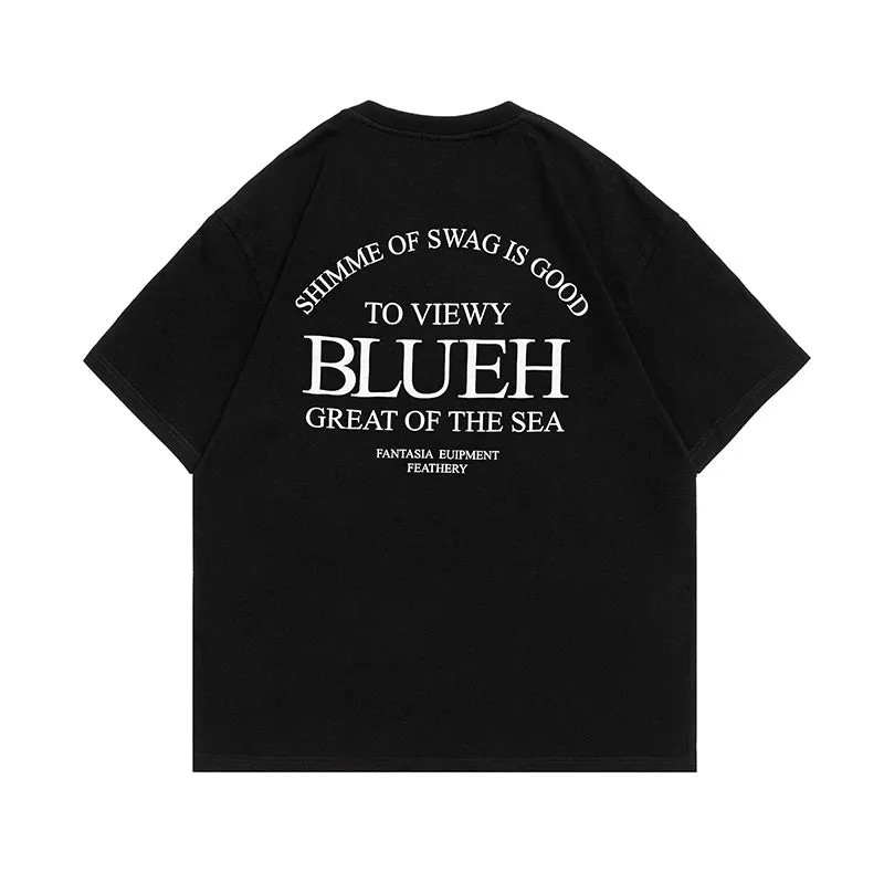 Men's T-Shirt Summer Men's Letter Printed T-shirt Short Sleeve