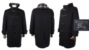 Men's Vintage BURBERRYS Navy Wool Duffle Coat Size EU 50 / 40 UK