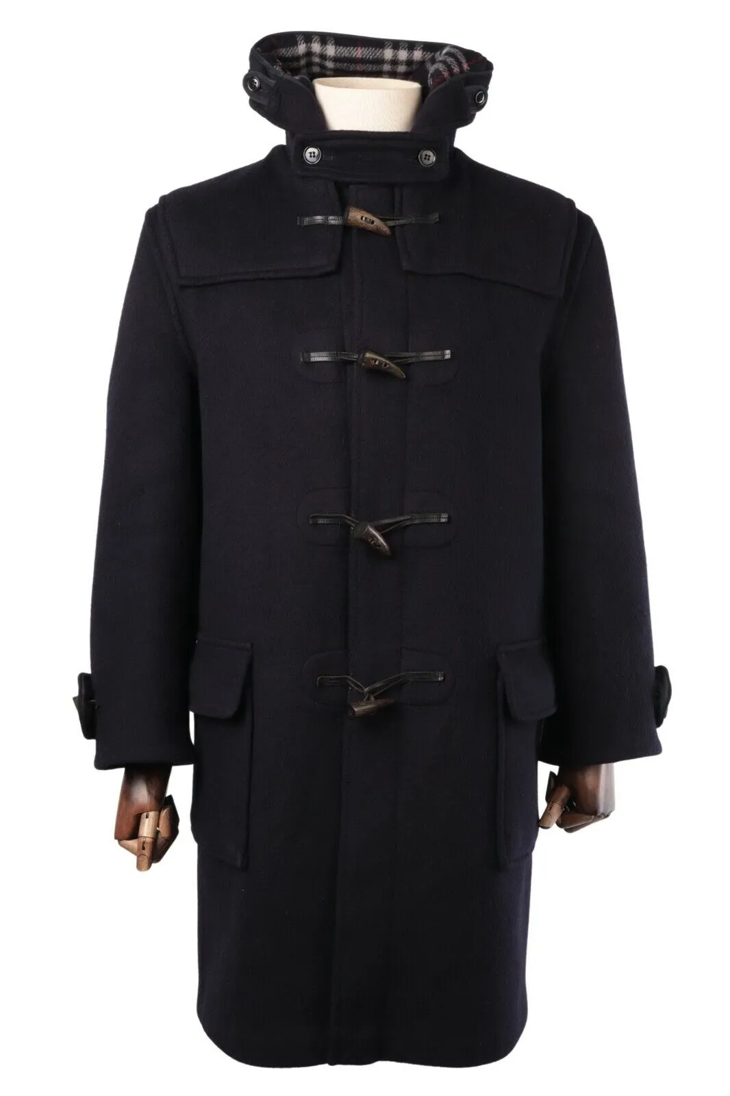 Men's Vintage BURBERRYS Navy Wool Duffle Coat Size EU 50 / 40 UK