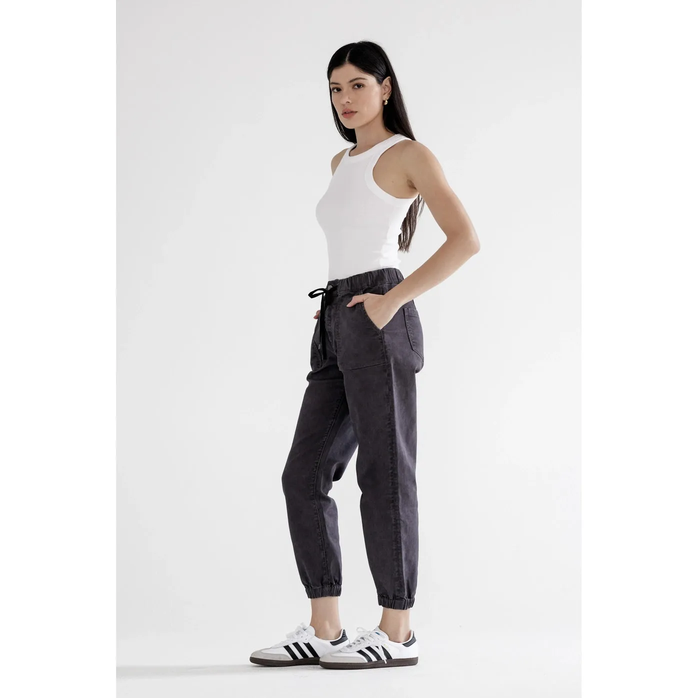 Mica Denim - High Rise Jogger Crop