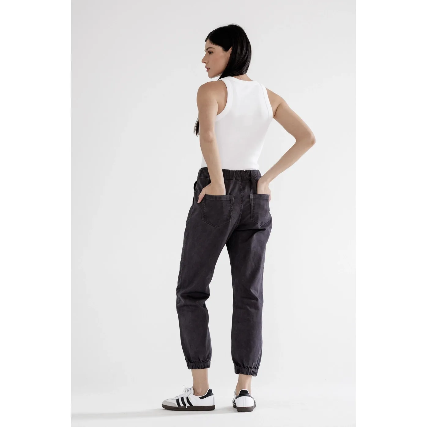 Mica Denim - High Rise Jogger Crop