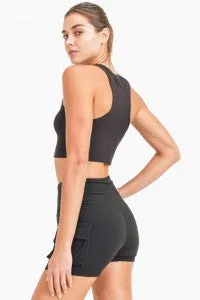 Mono B Essential Micro-Ribbed Cropped Racer Athleisure Tank Top (2 Colors)