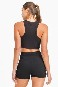 Mono B Essential Micro-Ribbed Cropped Racer Athleisure Tank Top (2 Colors)
