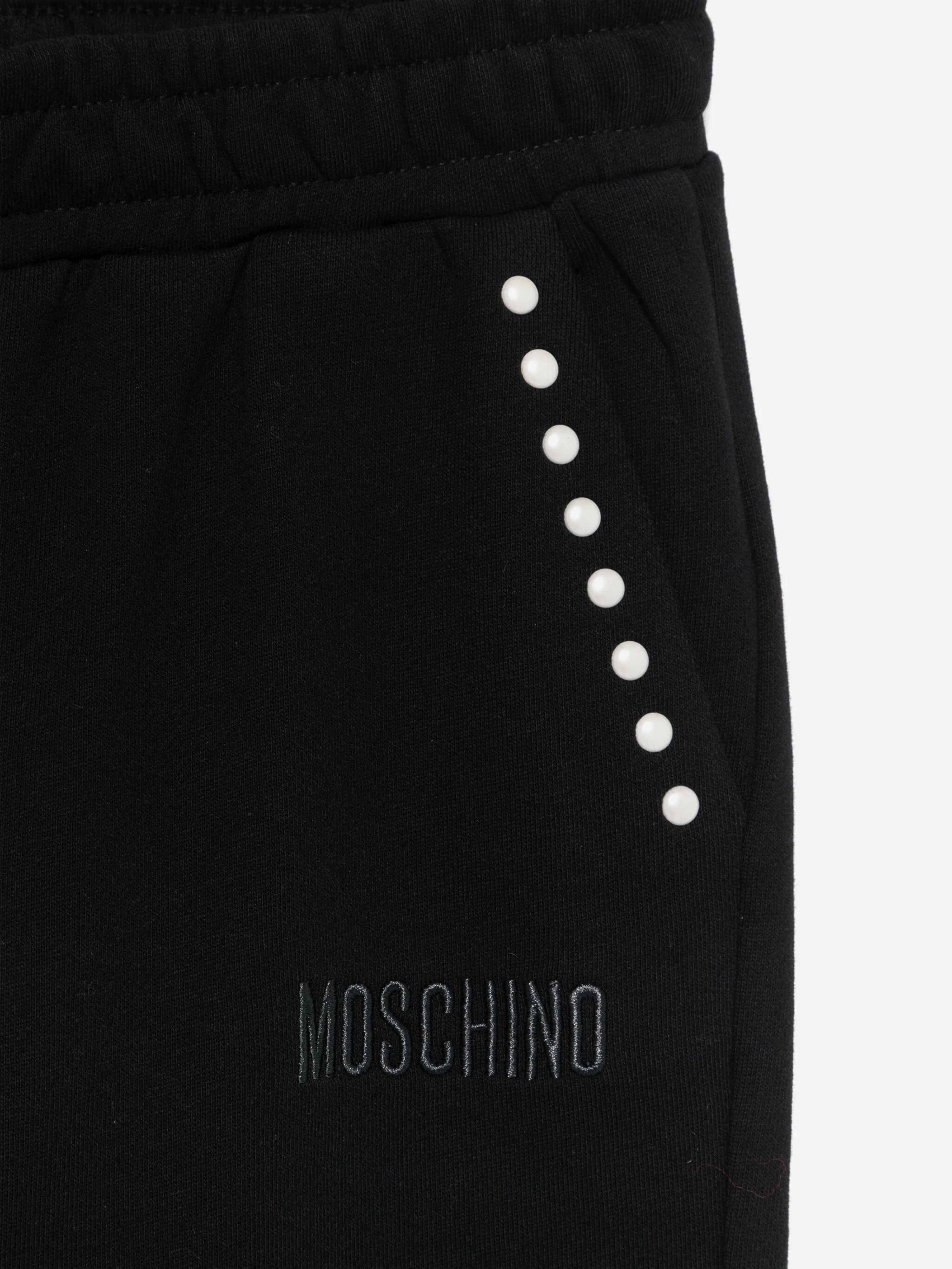 Moschino Girls Peace Pearls Joggers in Black