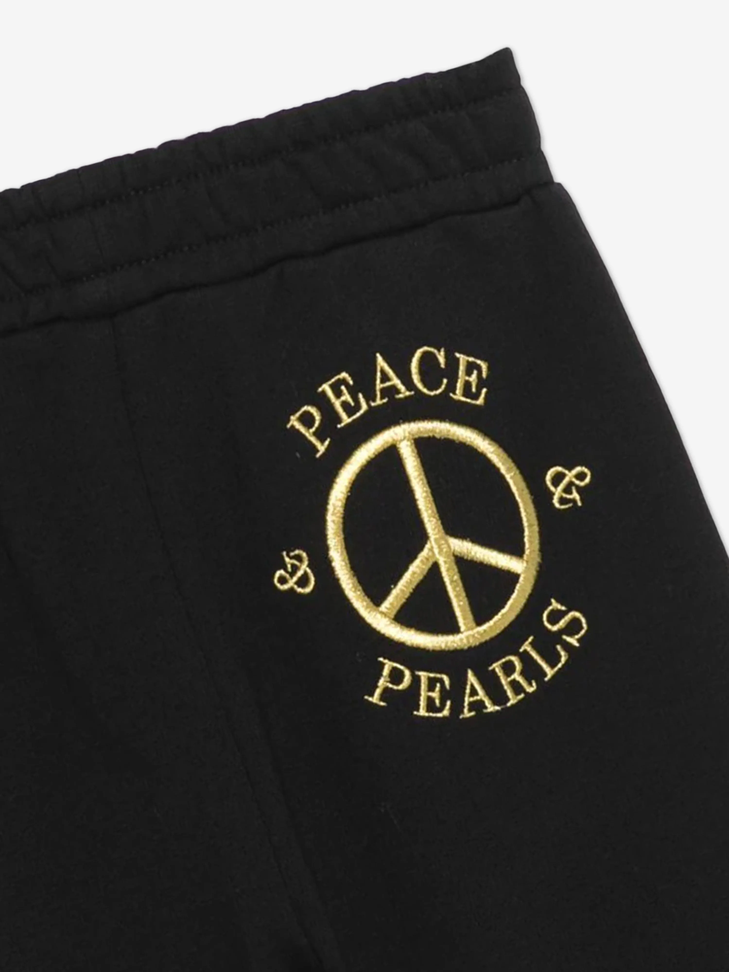 Moschino Girls Peace Pearls Joggers in Black