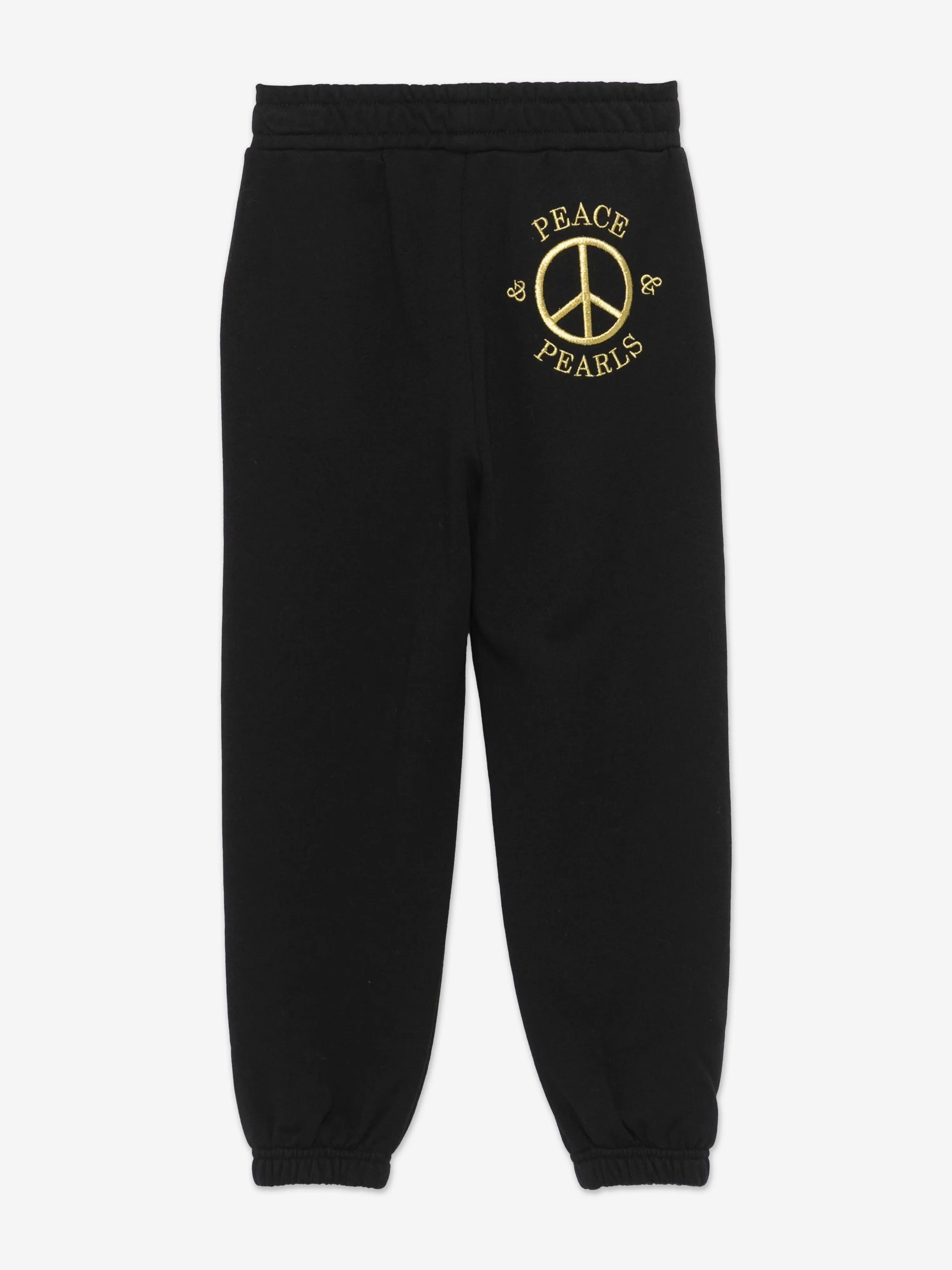 Moschino Girls Peace Pearls Joggers in Black