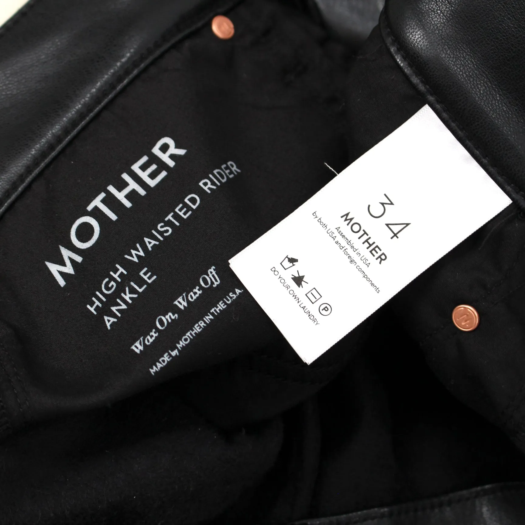 Mother Faux Leather Rider Pants