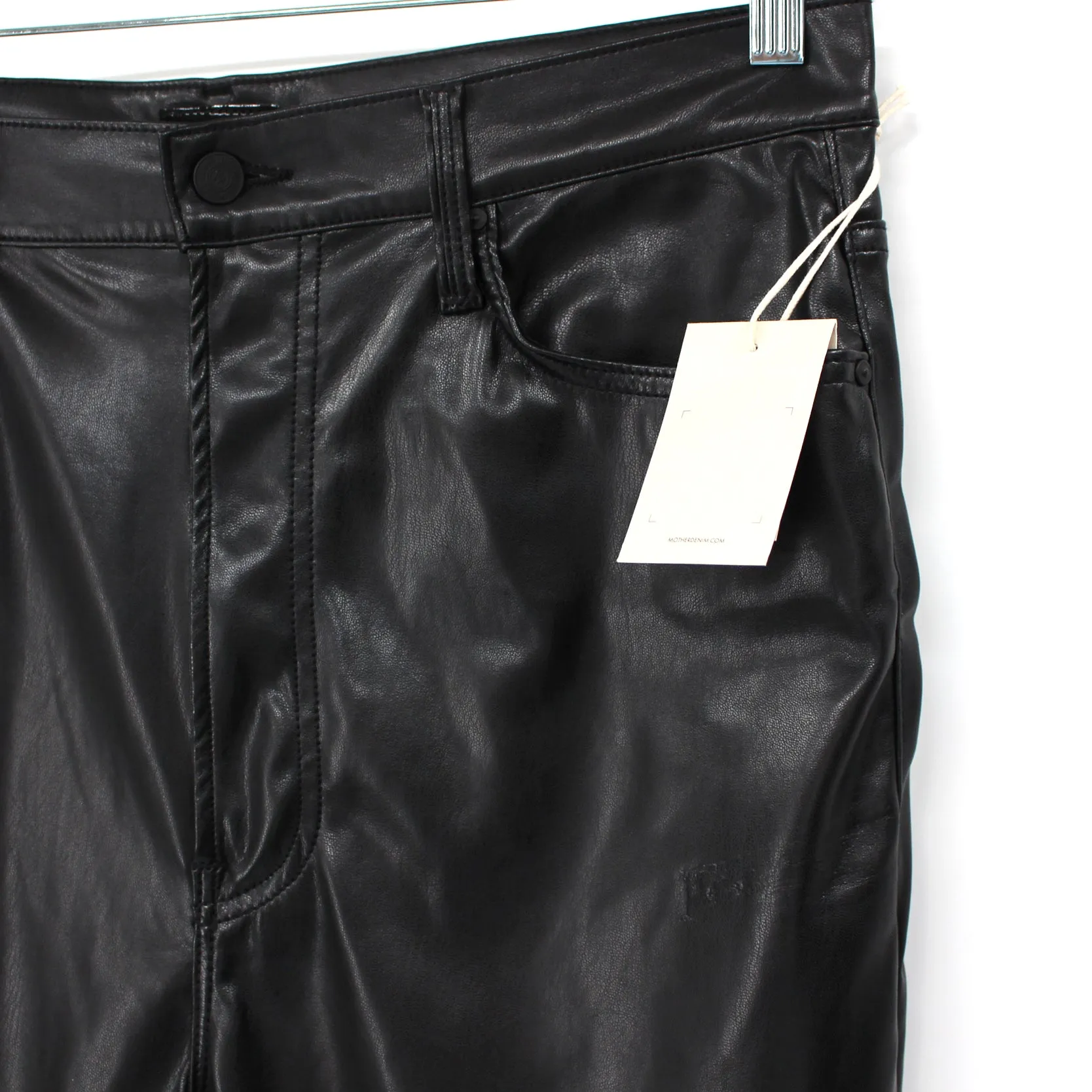 Mother Faux Leather Rider Pants