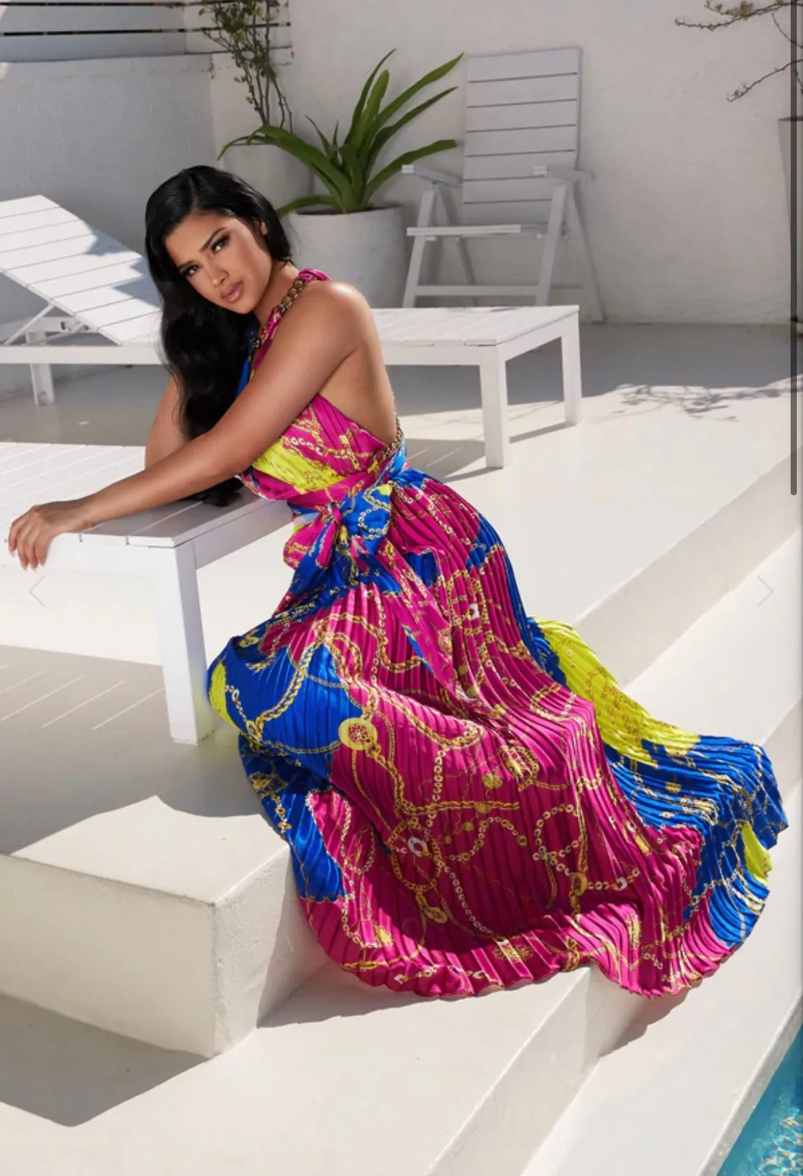 Multi Chain Maxi Dress