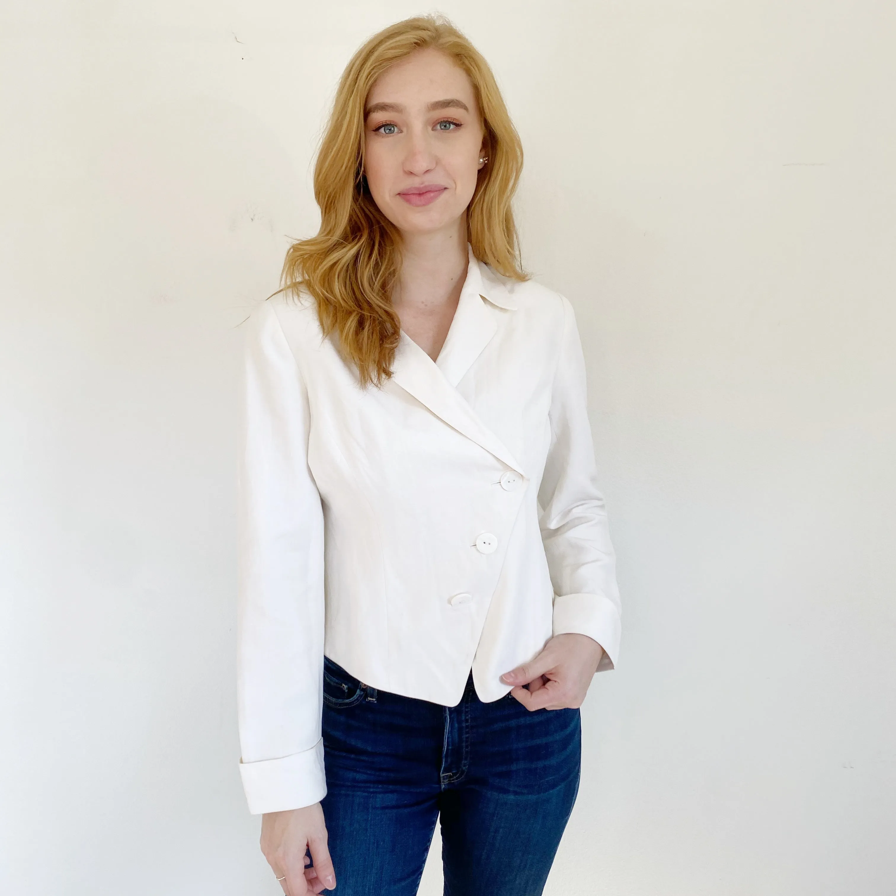 Neiman Marcus Linen Silk Blended Blazer 6