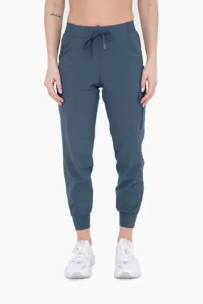On The Run Slate Blue Pocket Joggers (Size Medium)