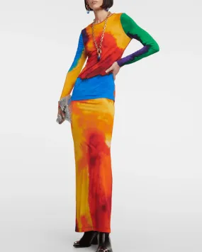 Paco Rabanne All Over Printed Top and Skirt Set