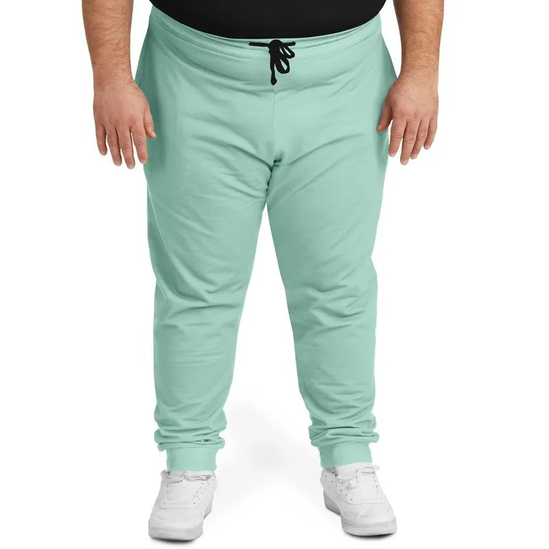 Pale Pastel Cool Green Joggers | Unisex | with PLUS sizes | Bright Pale Pastel Cool Green | C30M0Y22K0