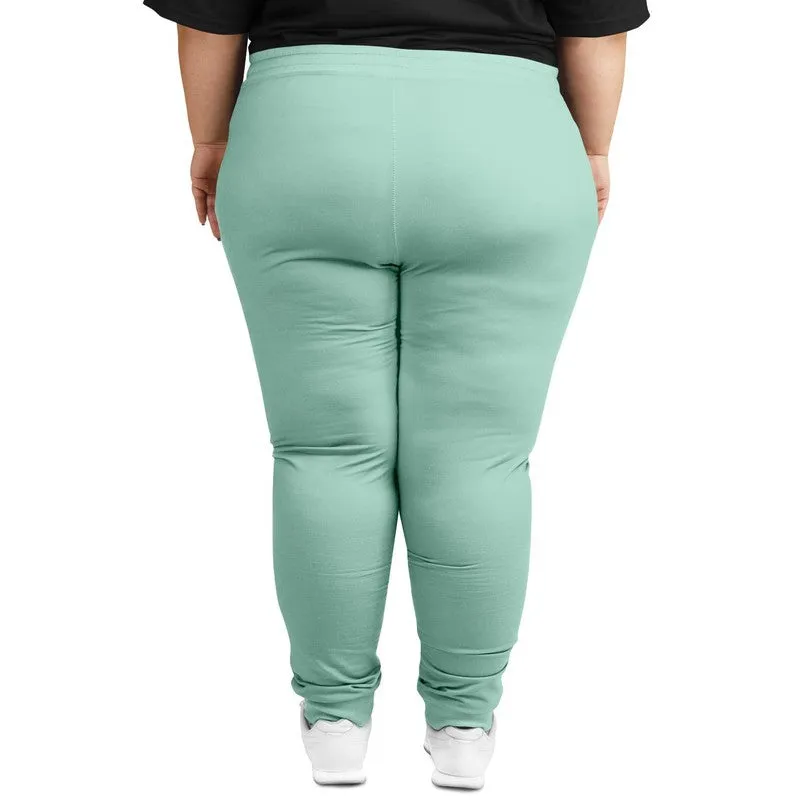 Pale Pastel Cool Green Joggers | Unisex | with PLUS sizes | Bright Pale Pastel Cool Green | C30M0Y22K0