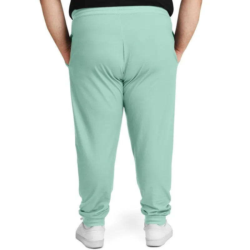 Pale Pastel Cool Green Joggers | Unisex | with PLUS sizes | Bright Pale Pastel Cool Green | C30M0Y22K0