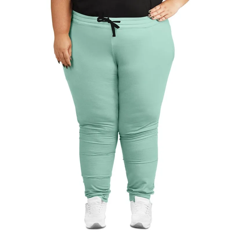 Pale Pastel Cool Green Joggers | Unisex | with PLUS sizes | Bright Pale Pastel Cool Green | C30M0Y22K0