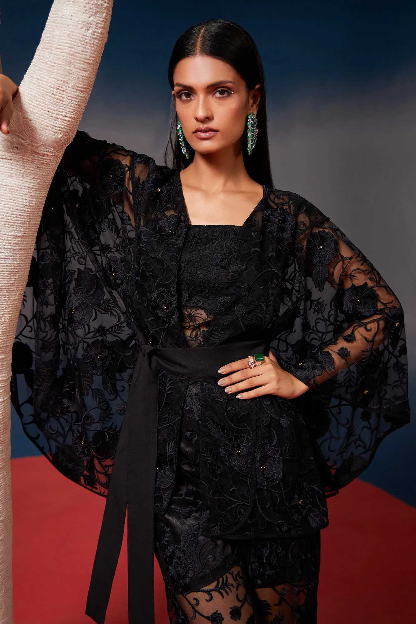 Raven crystal lace set