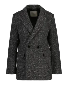 Regular Herringbone Blazer - Antracit Melange