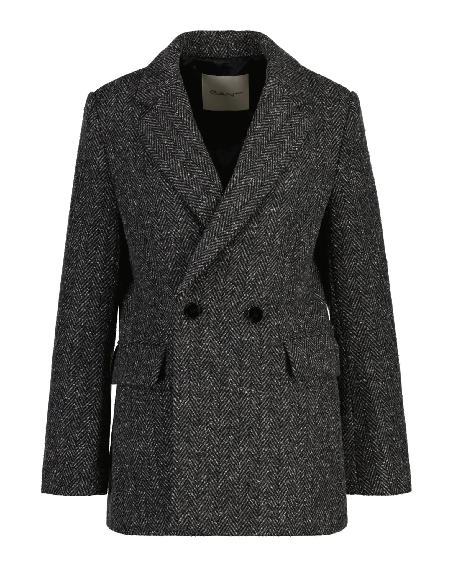 Regular Herringbone Blazer - Antracit Melange