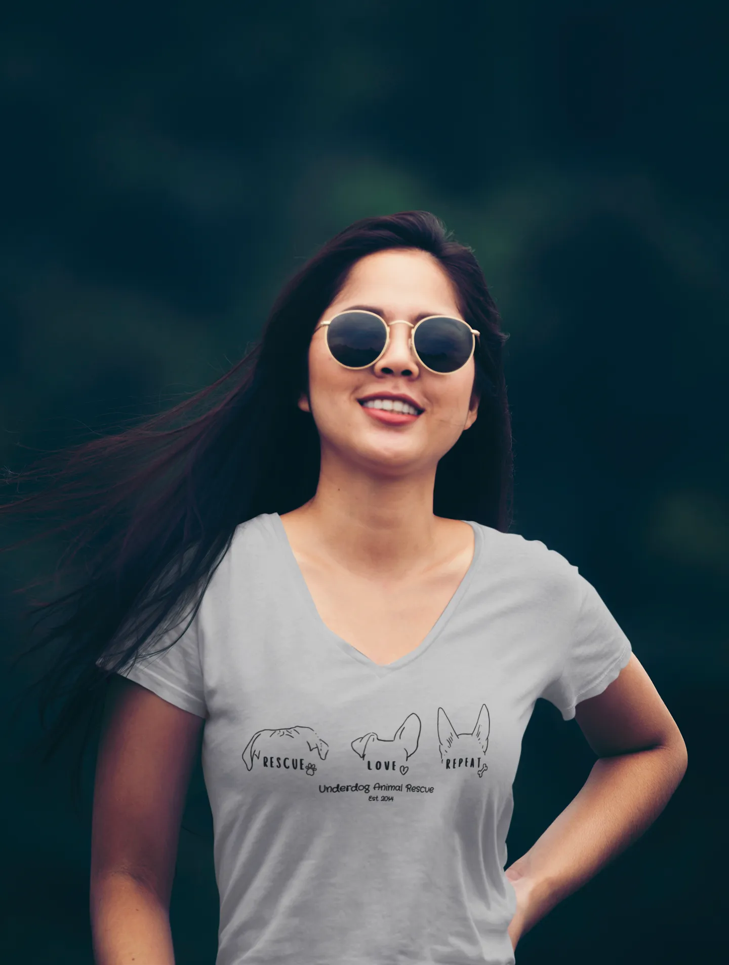 Rescue Love Repeat Relaxed V-Neck (available in several colors)