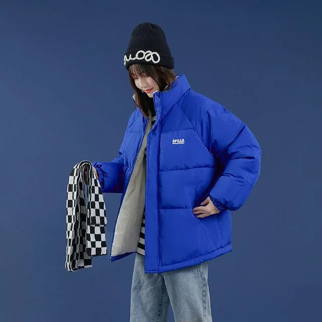 Reversible Lettering Zip-Up Padded Jacket