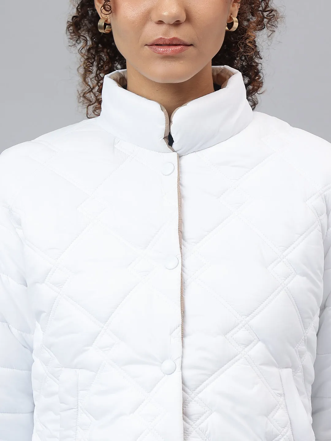Richlook Women White Puffer Jacket