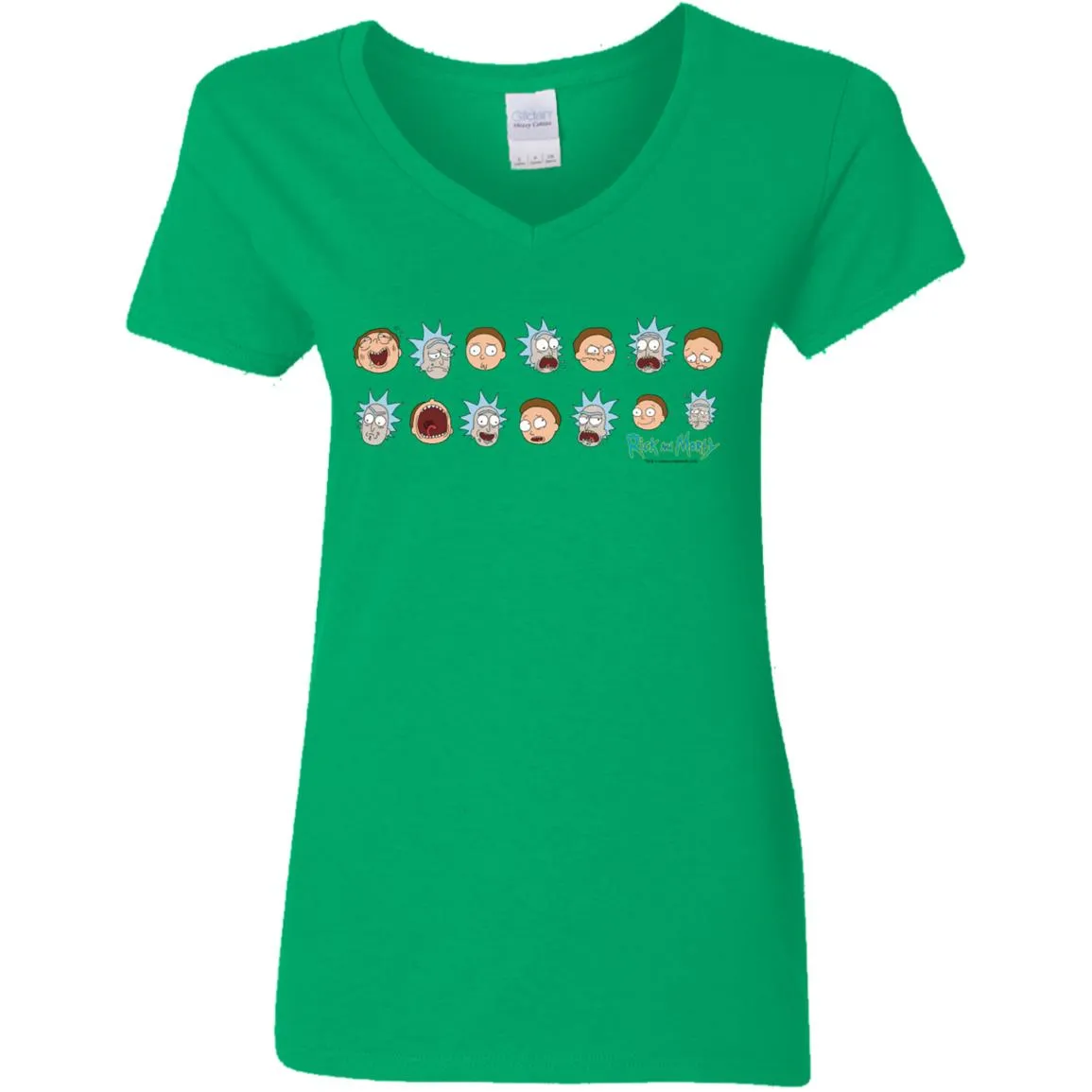 Rick And Morty Expressions Women V-Neck T-Shirt