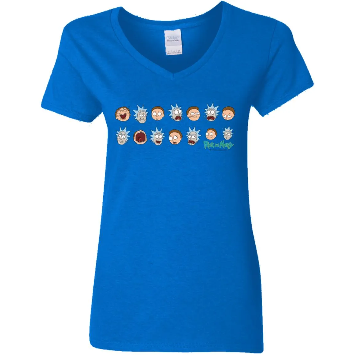 Rick And Morty Expressions Women V-Neck T-Shirt