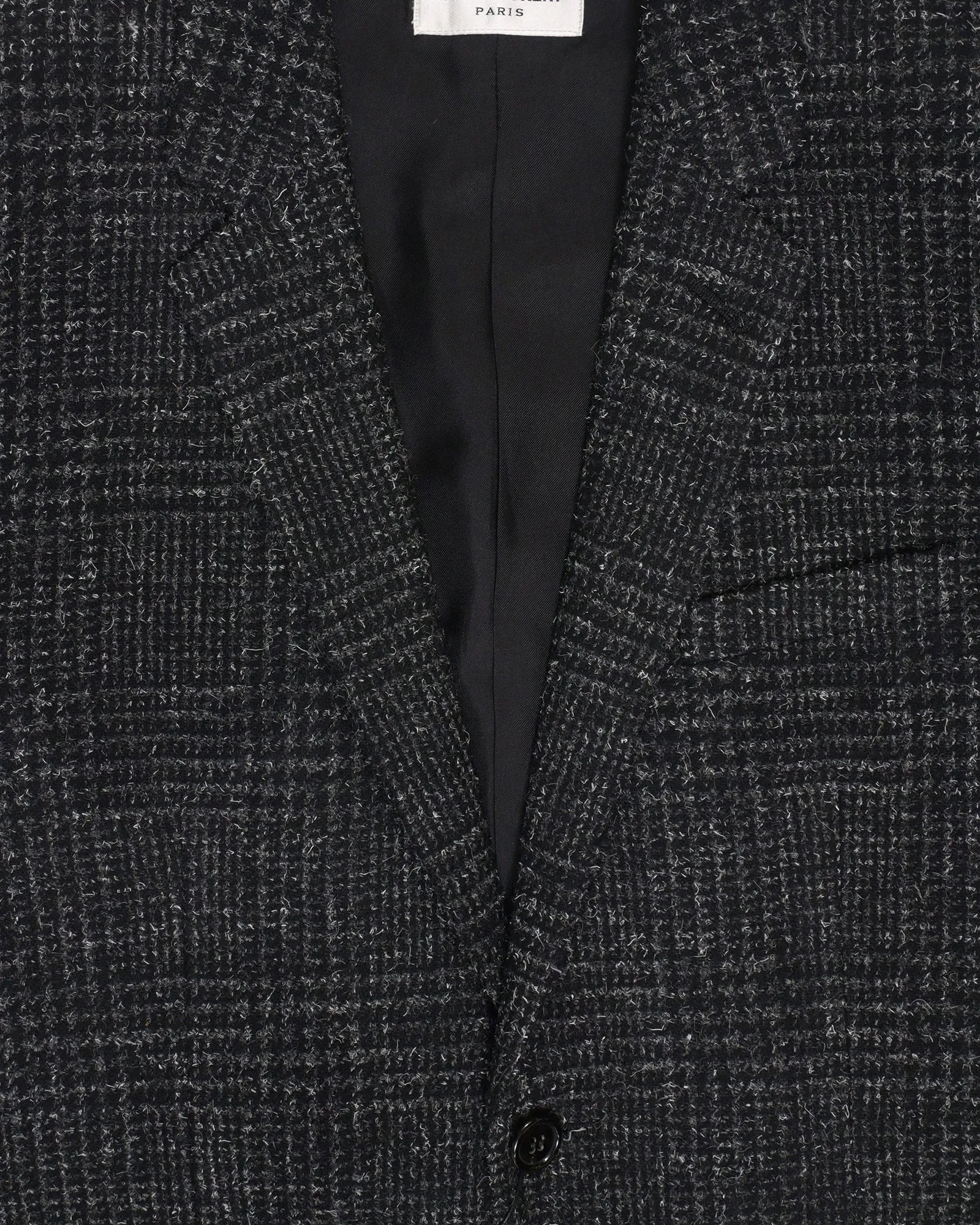 Saint Laurent Checkered Blazer in Black Wool