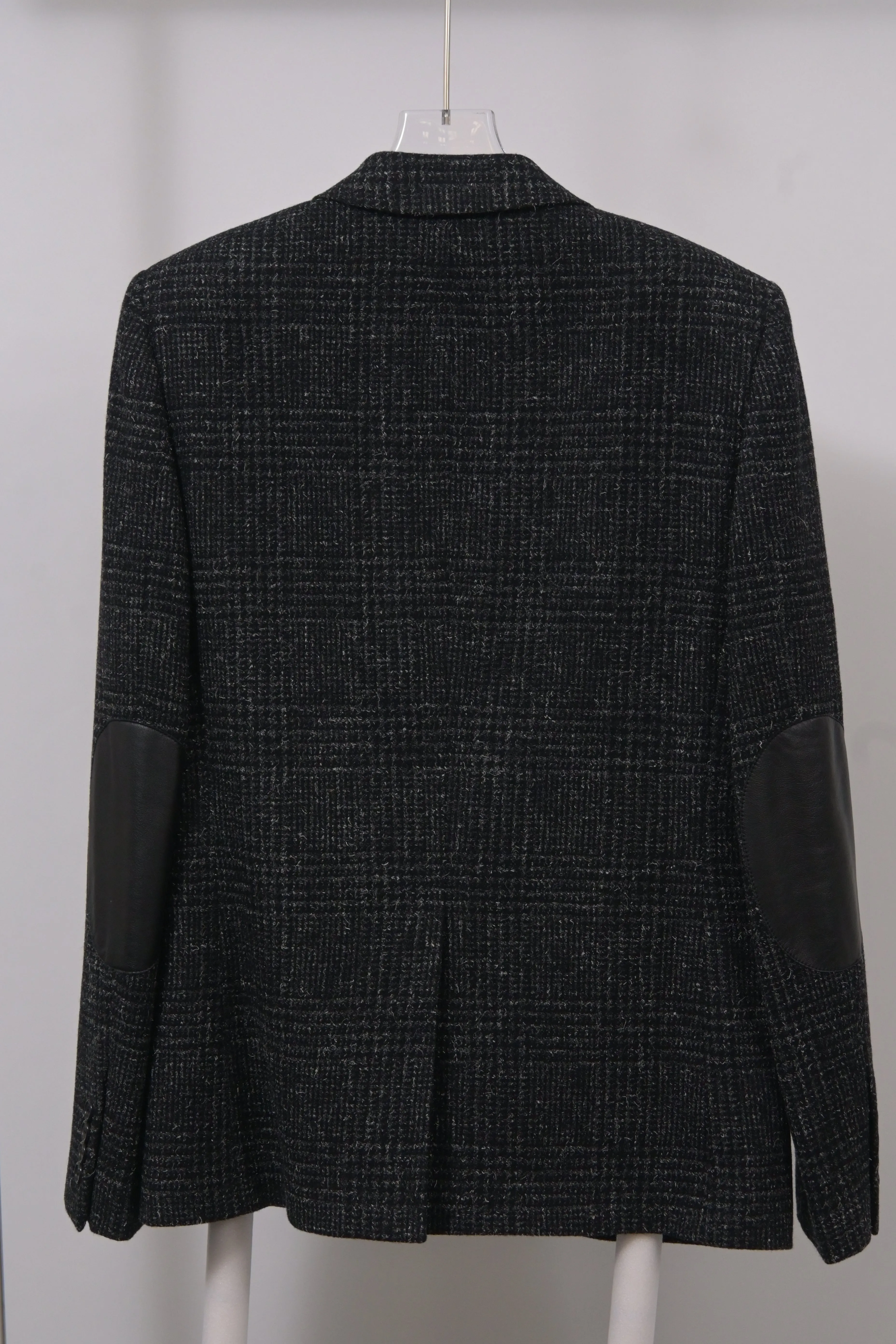 Saint Laurent Checkered Blazer in Black Wool