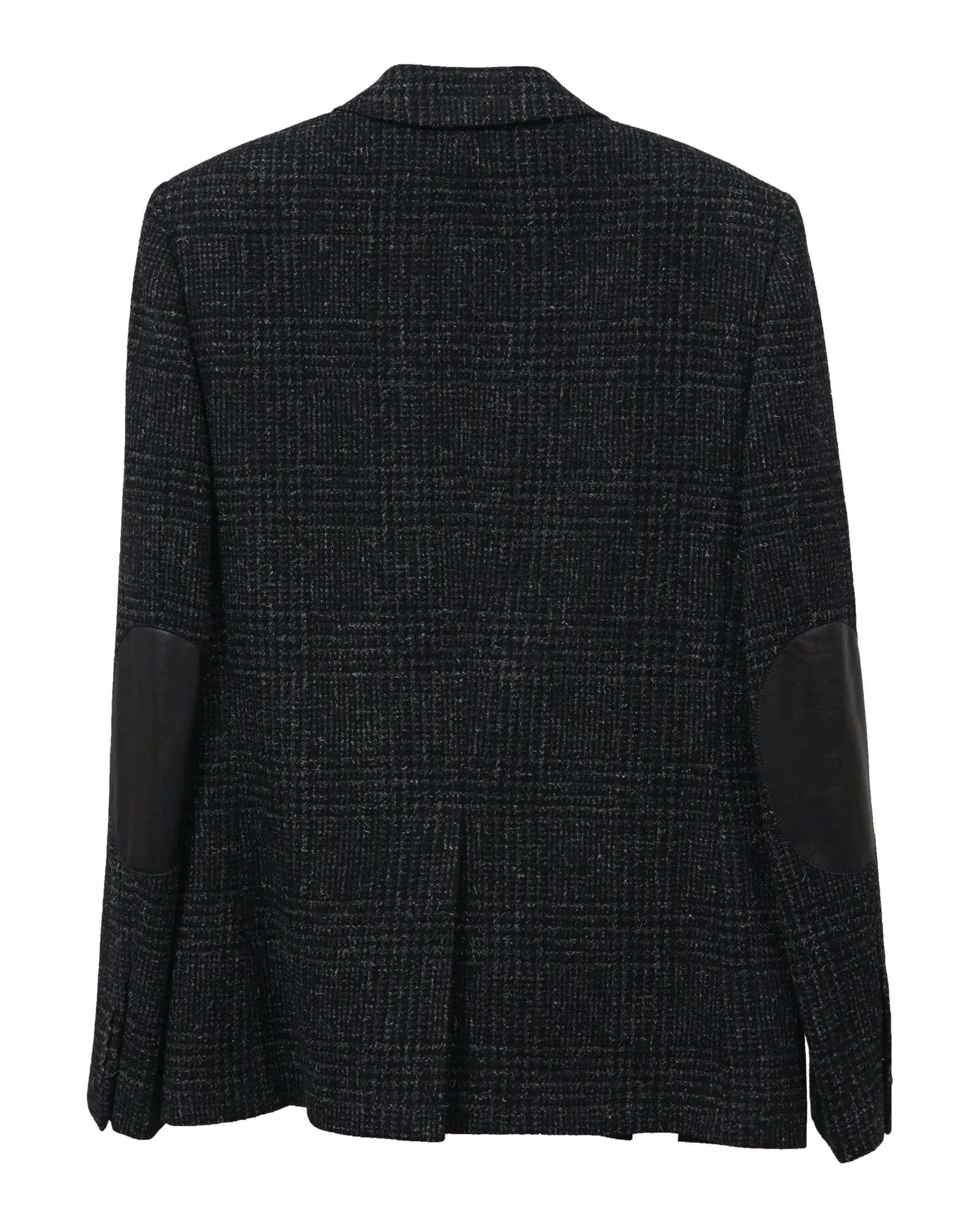 Saint Laurent Checkered Blazer in Black Wool