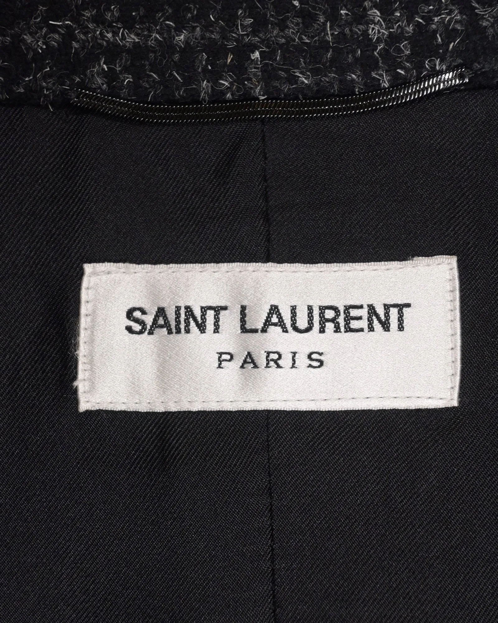 Saint Laurent Checkered Blazer in Black Wool