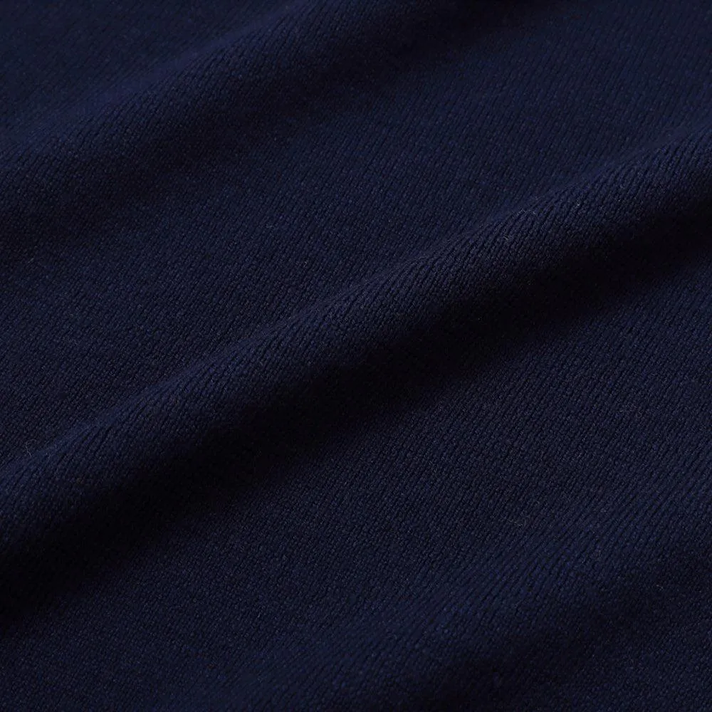 Stevenson Overall V-Gusset Wool Knitted Sweatshirt Navy