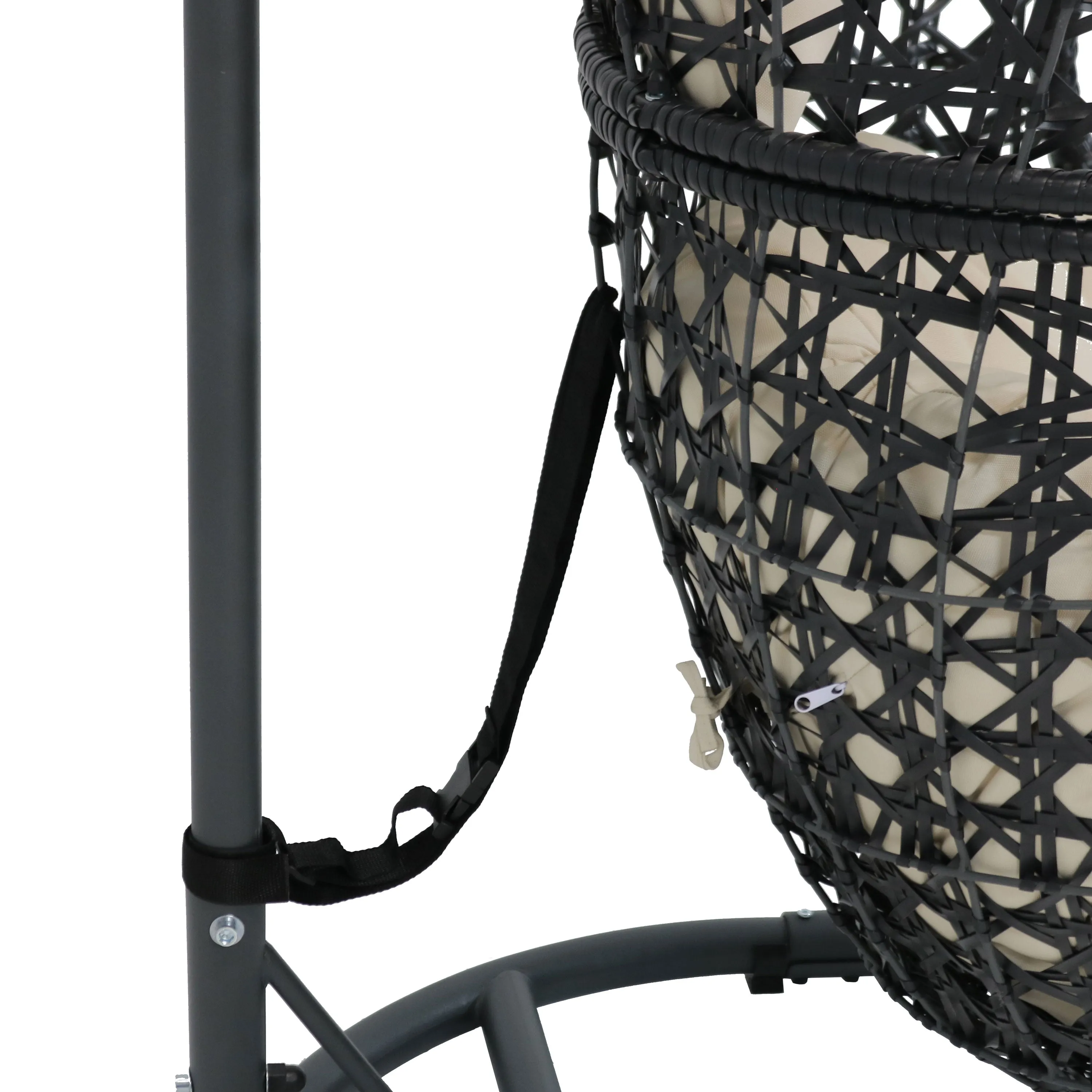 Sunnydaze Cordelia Hanging Egg Chair with Steel Stand and Cushion
