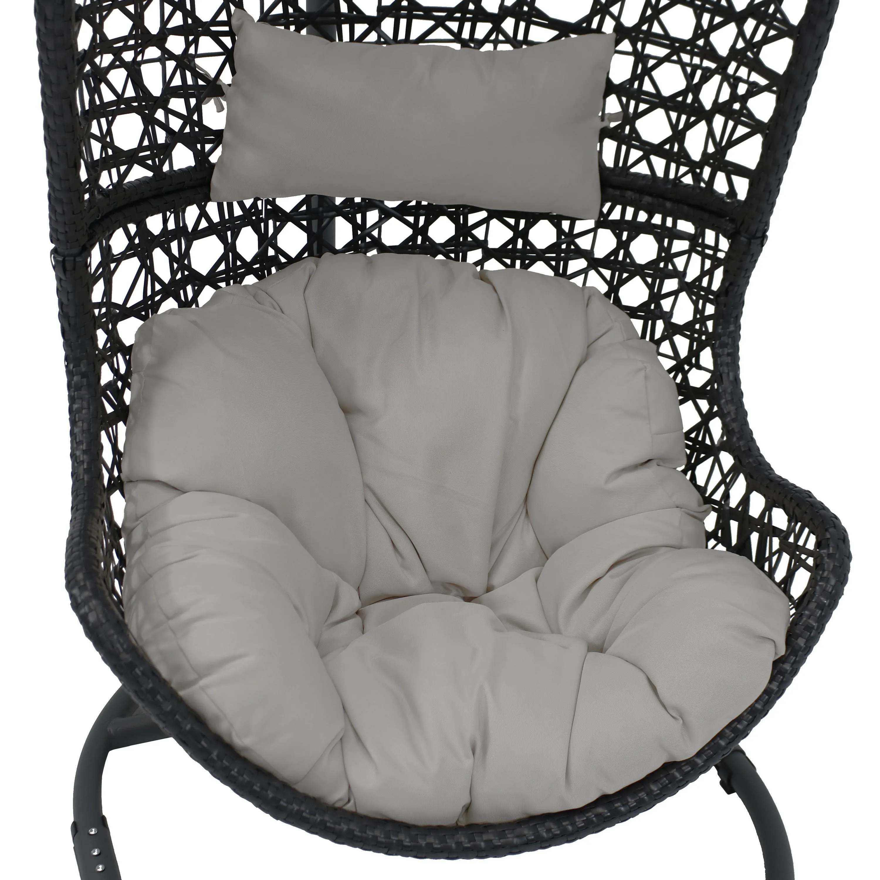 Sunnydaze Cordelia Hanging Egg Chair with Steel Stand and Cushion