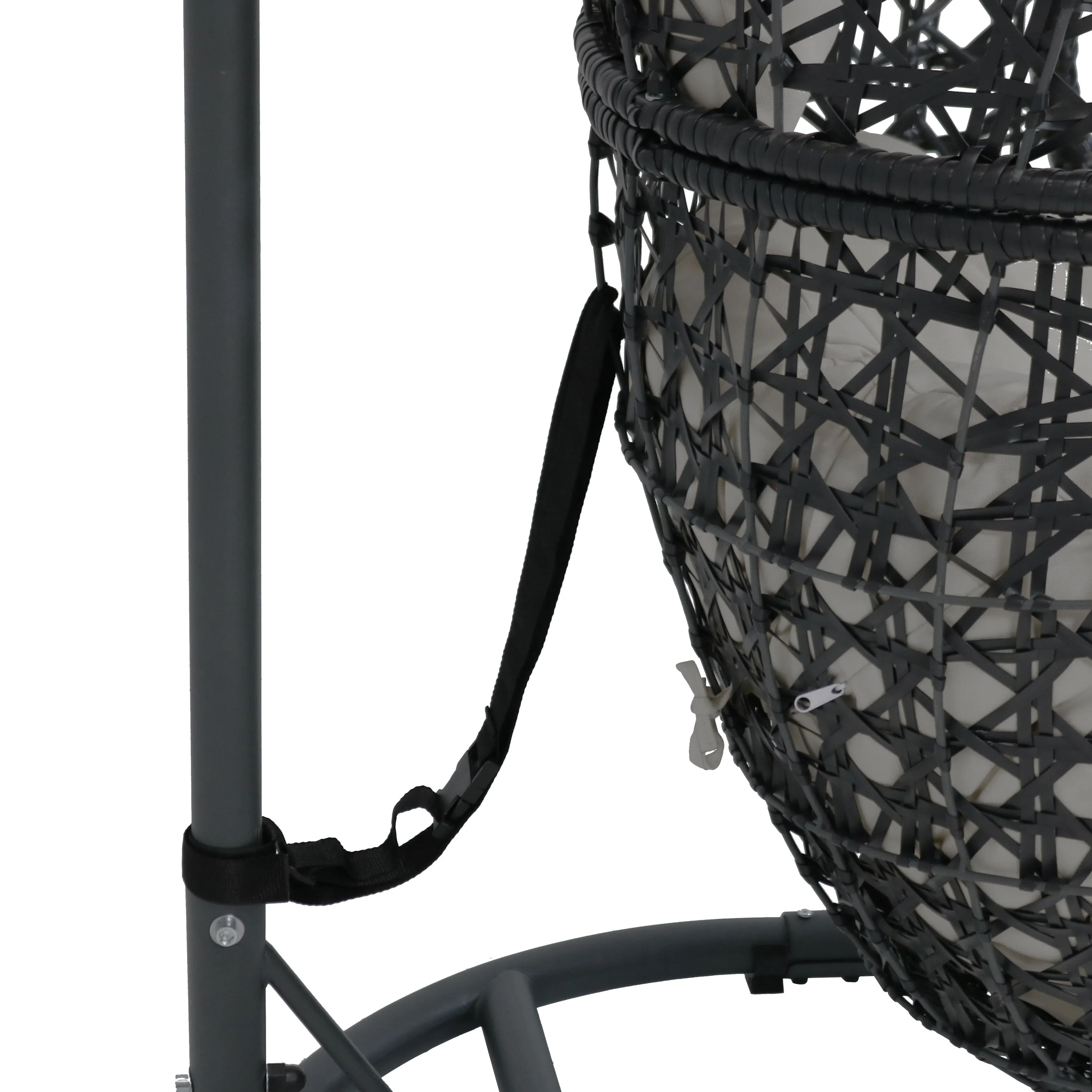 Sunnydaze Cordelia Hanging Egg Chair with Steel Stand and Cushion