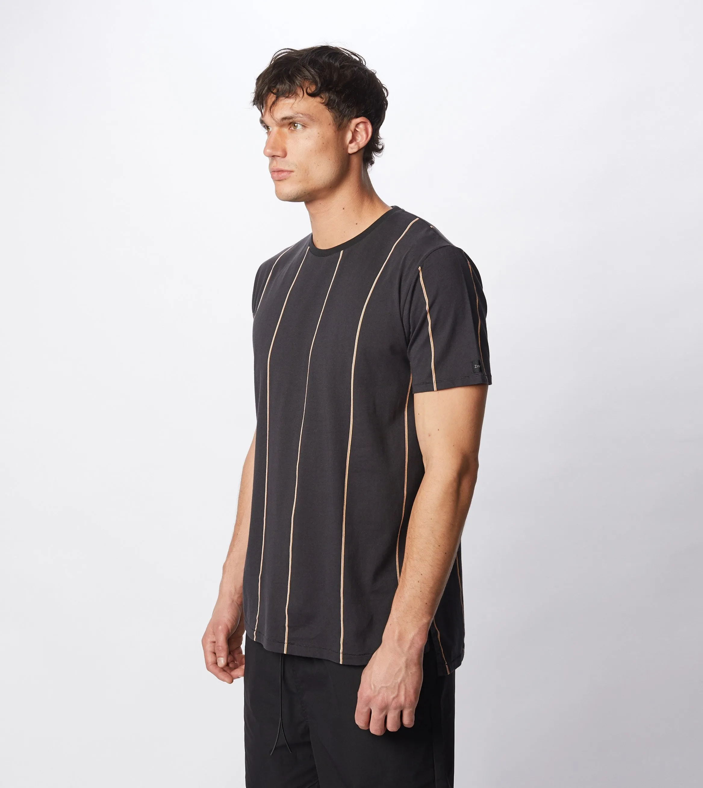 Tri-Stripe Flintlock Tee Black/Mango - Sale
