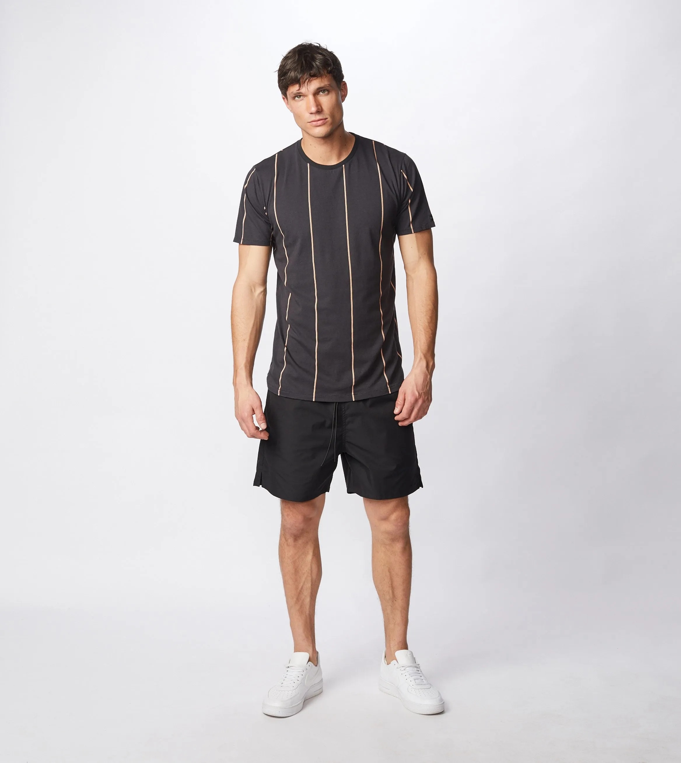 Tri-Stripe Flintlock Tee Black/Mango - Sale