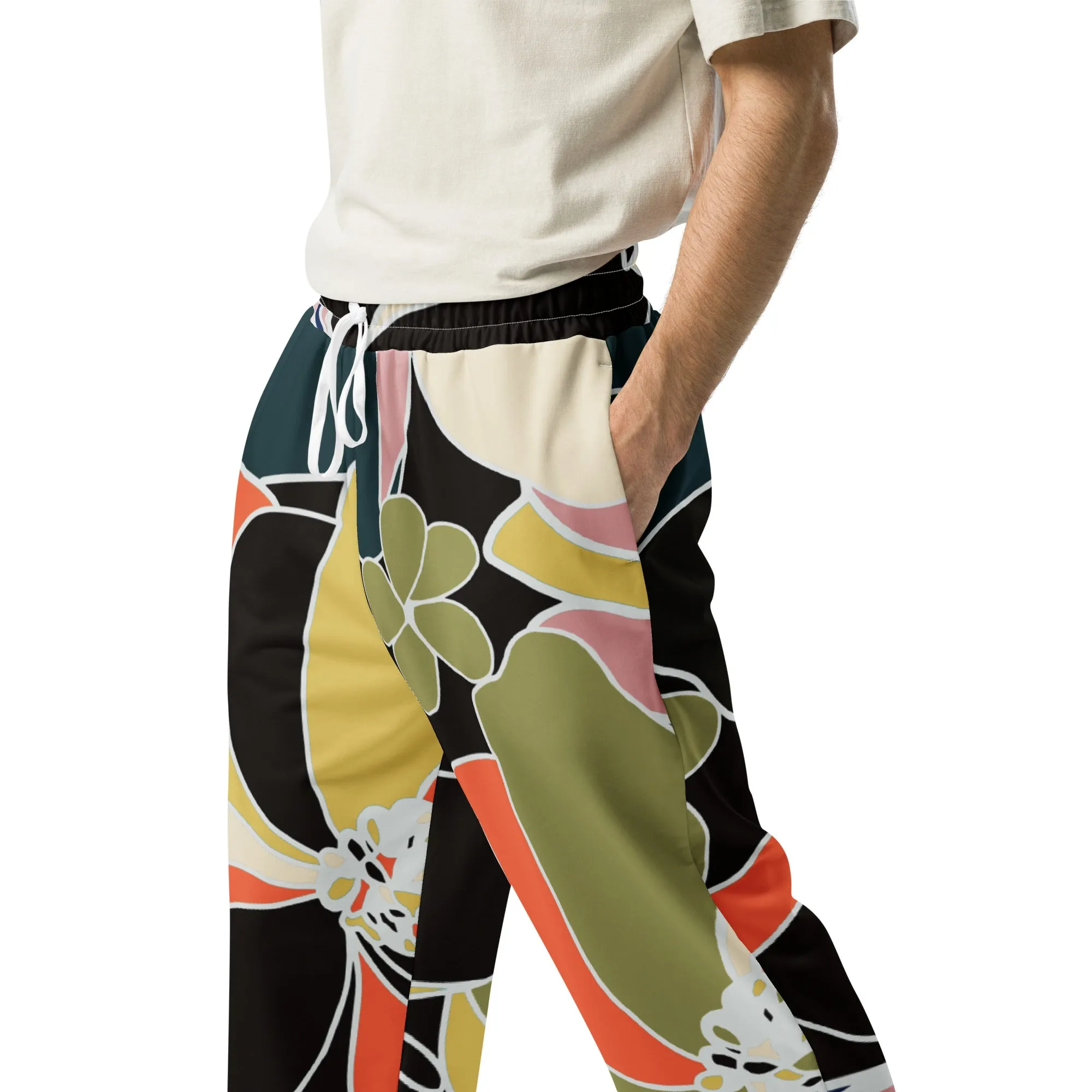 Valentines Day Wide Leg Joggers - Flower (Glamourange Valentine Day Gifts Wide Leg Joggers - Design 0018)