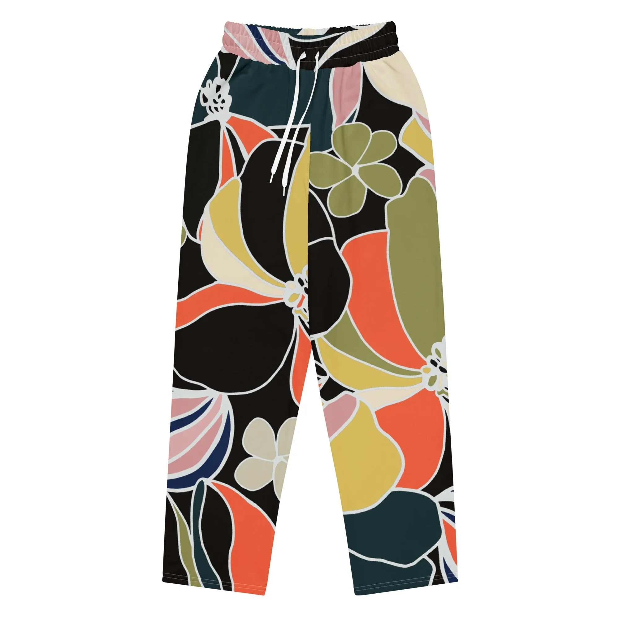 Valentines Day Wide Leg Joggers - Flower (Glamourange Valentine Day Gifts Wide Leg Joggers - Design 0018)