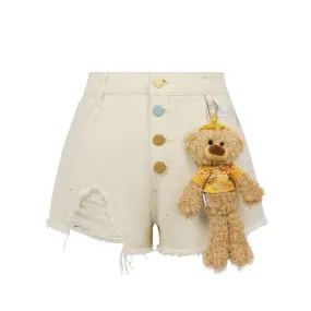 Van Gogh Masterpiece Denim Shorts in Light Yellow