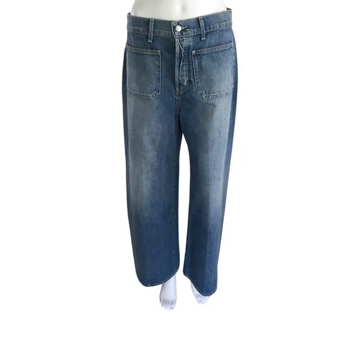 Veronica Beard Women's Grant Wide Leg Extra High Rise Jeans Denim Blue Sz 29
