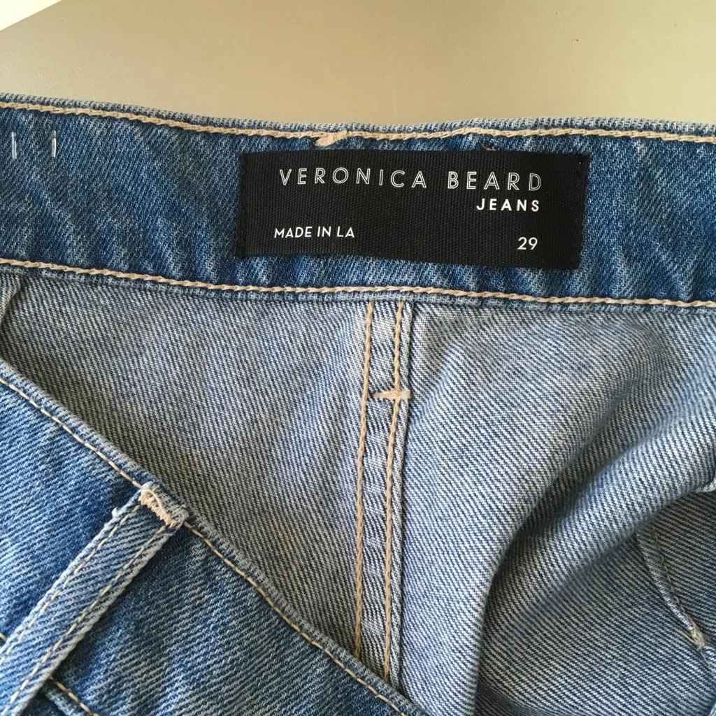 Veronica Beard Women's Grant Wide Leg Extra High Rise Jeans Denim Blue Sz 29
