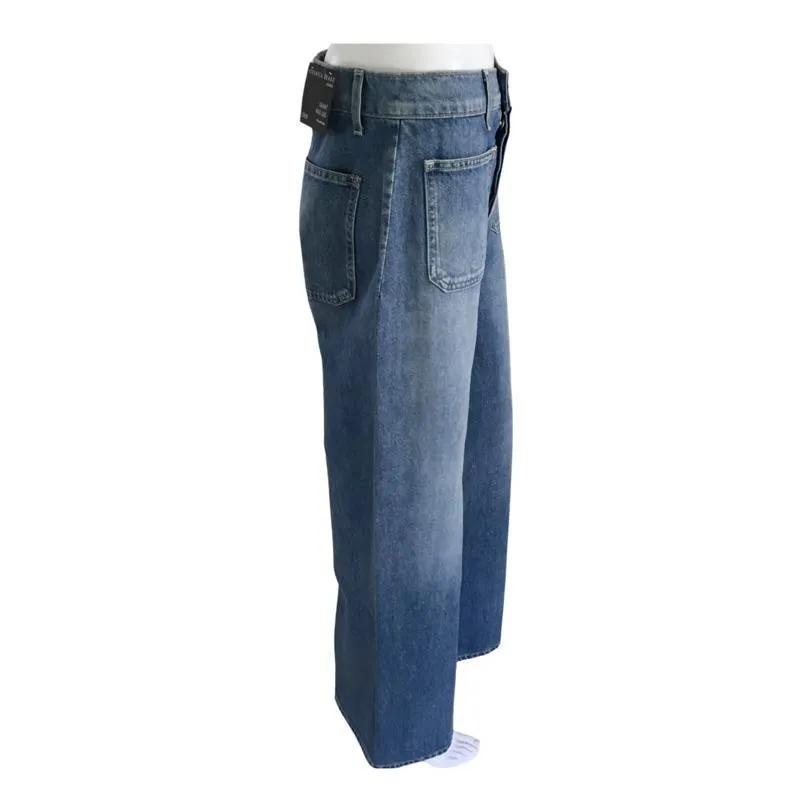 Veronica Beard Women's Grant Wide Leg Extra High Rise Jeans Denim Blue Sz 29