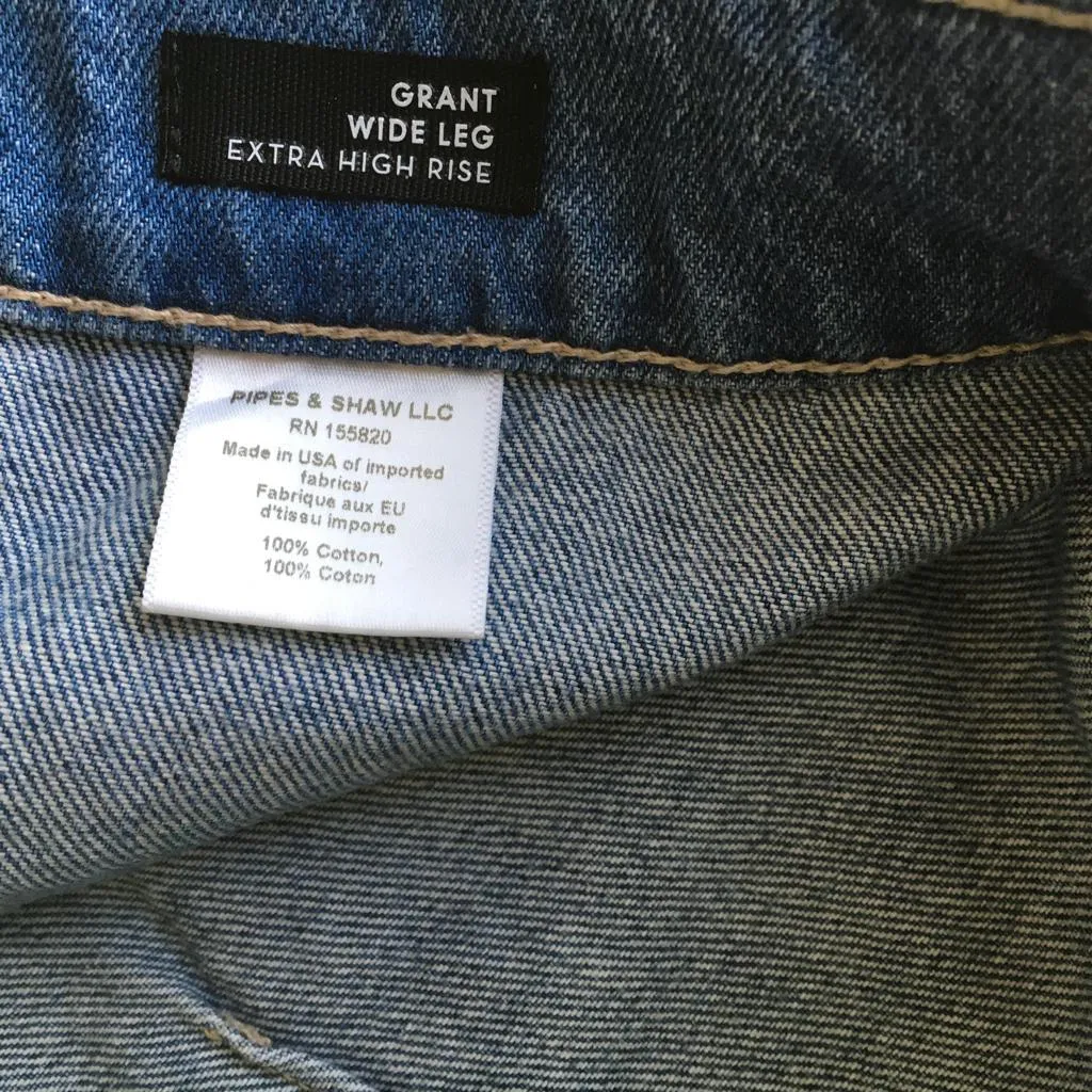 Veronica Beard Women's Grant Wide Leg Extra High Rise Jeans Denim Blue Sz 29