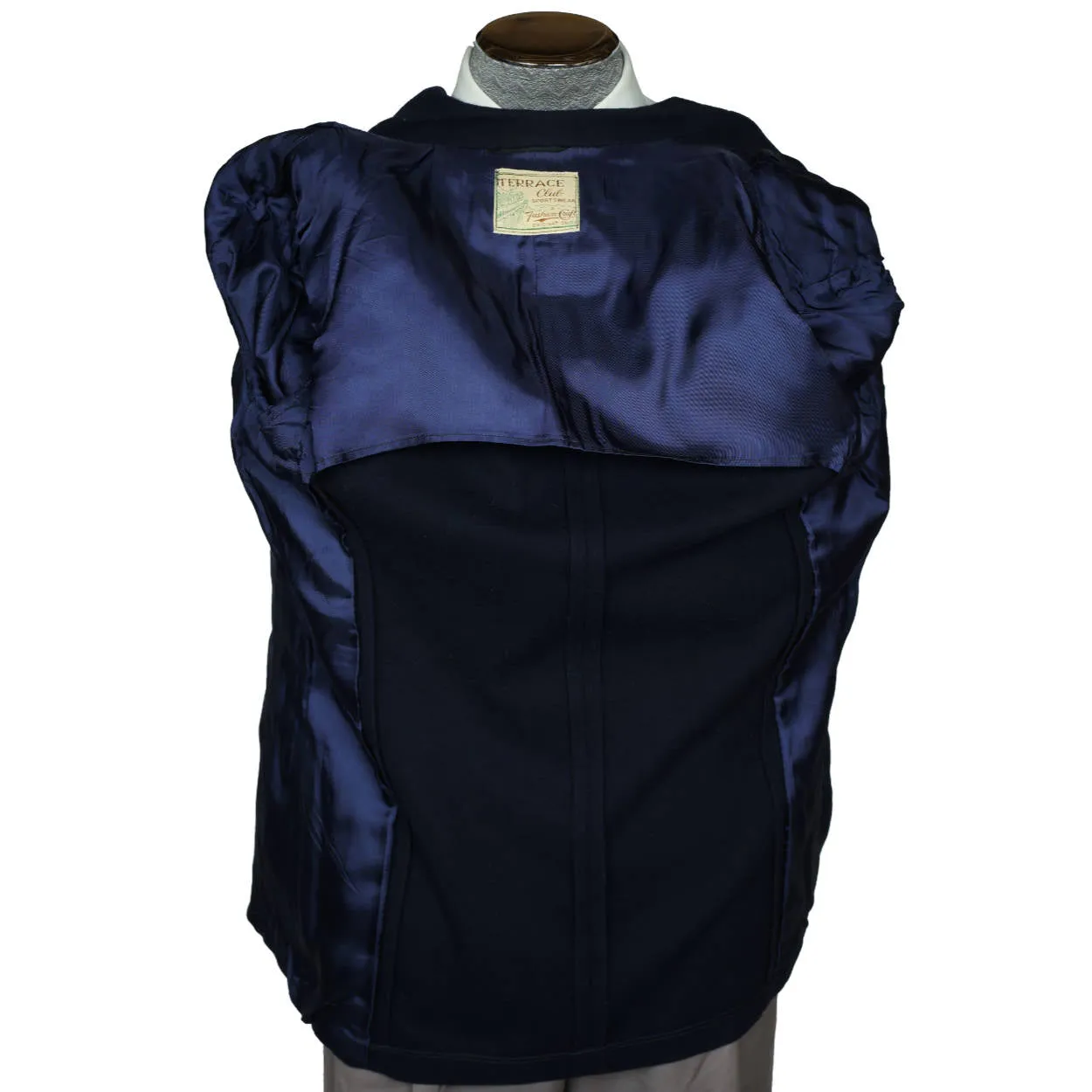 Vintage 1940s Blue Blazer Wool Jacket Terrace Club by Fashion Craft M