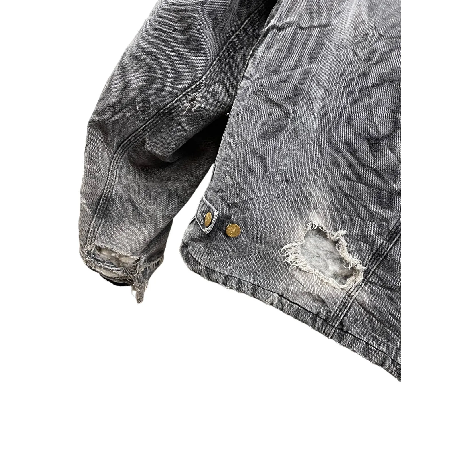 Vintage Carhartt Distressed Canvas Quilt Lined Zip Up Jacket