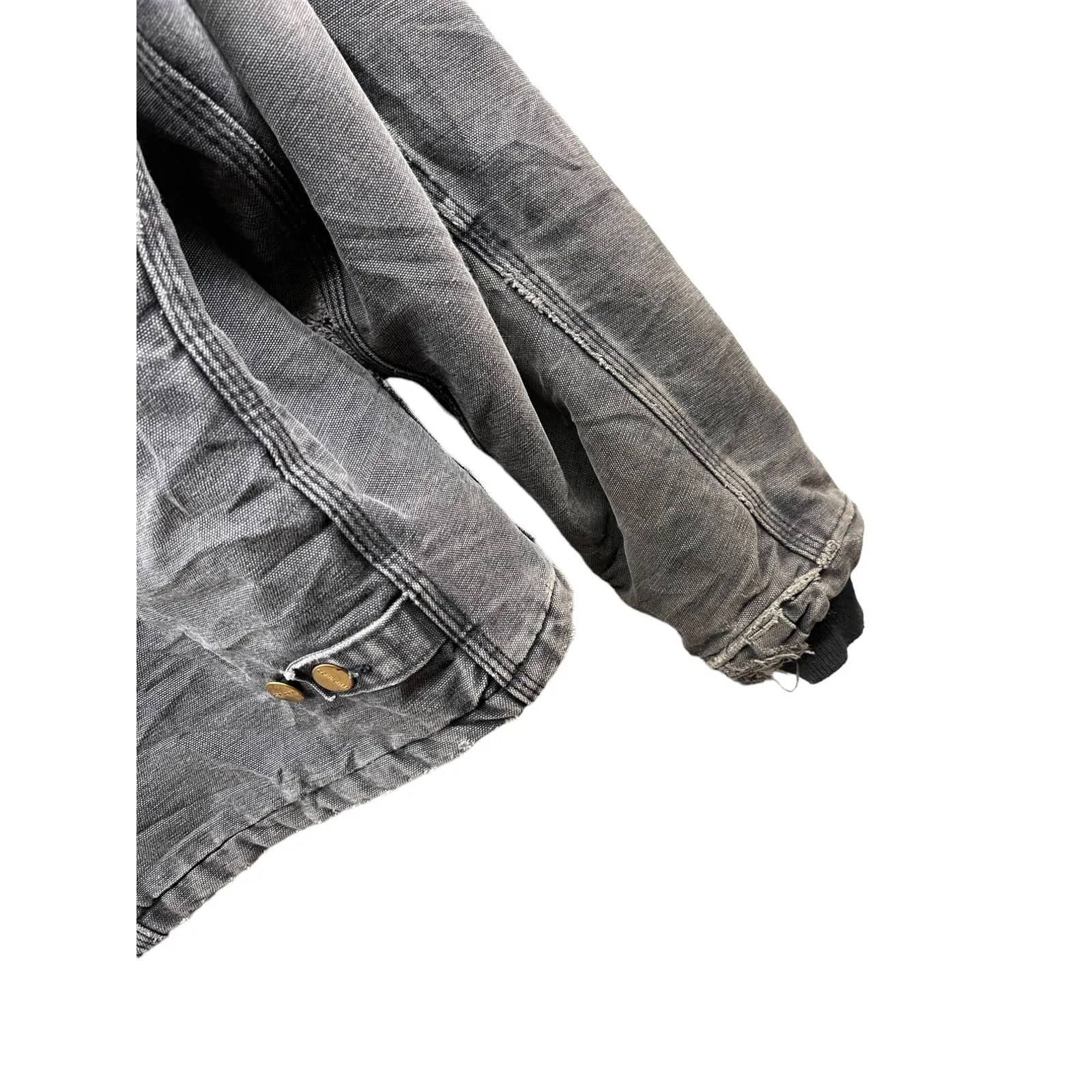 Vintage Carhartt Distressed Canvas Quilt Lined Zip Up Jacket