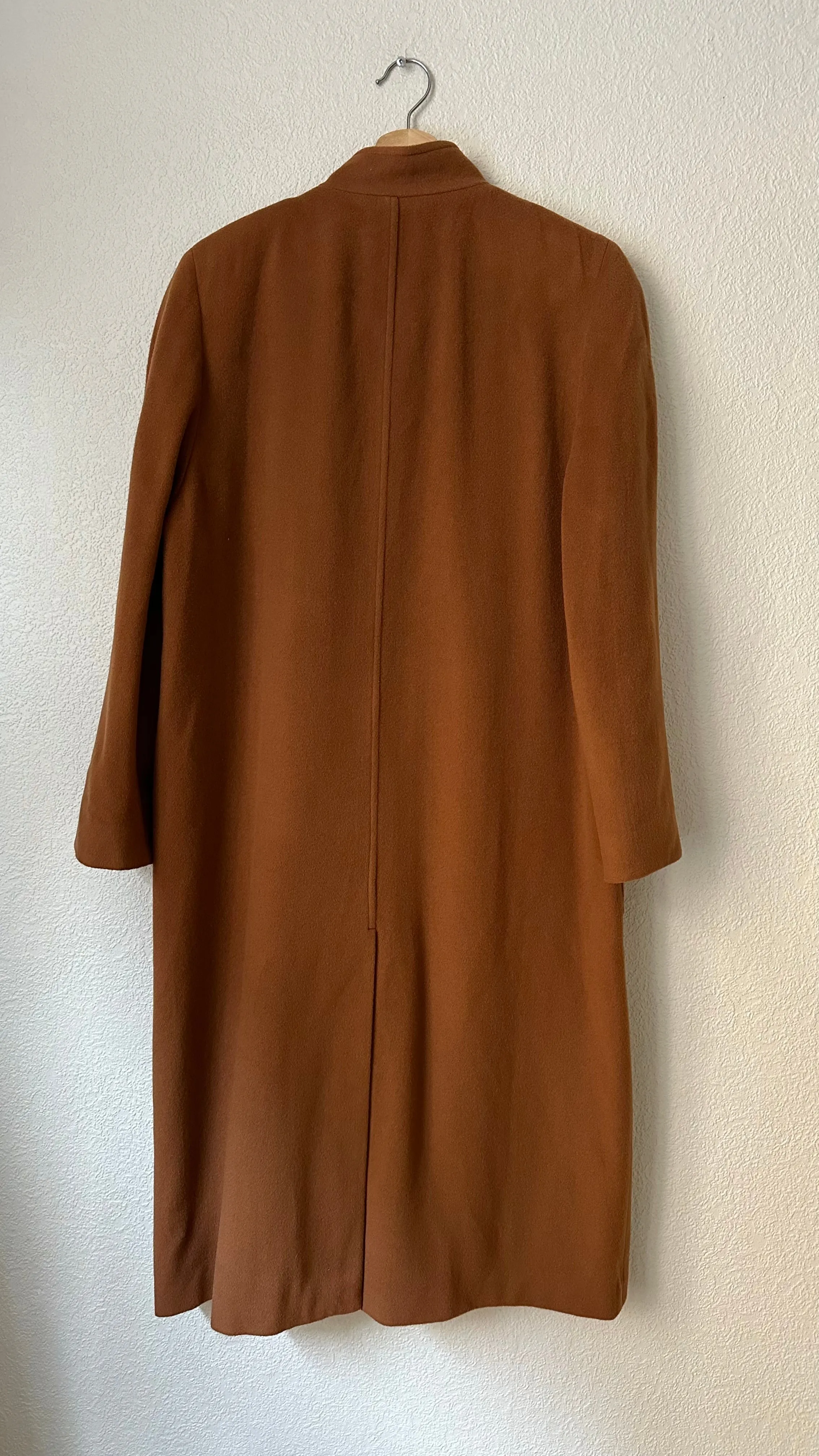 Vintage Double-breasted Brown Wool Coat - size M-L
