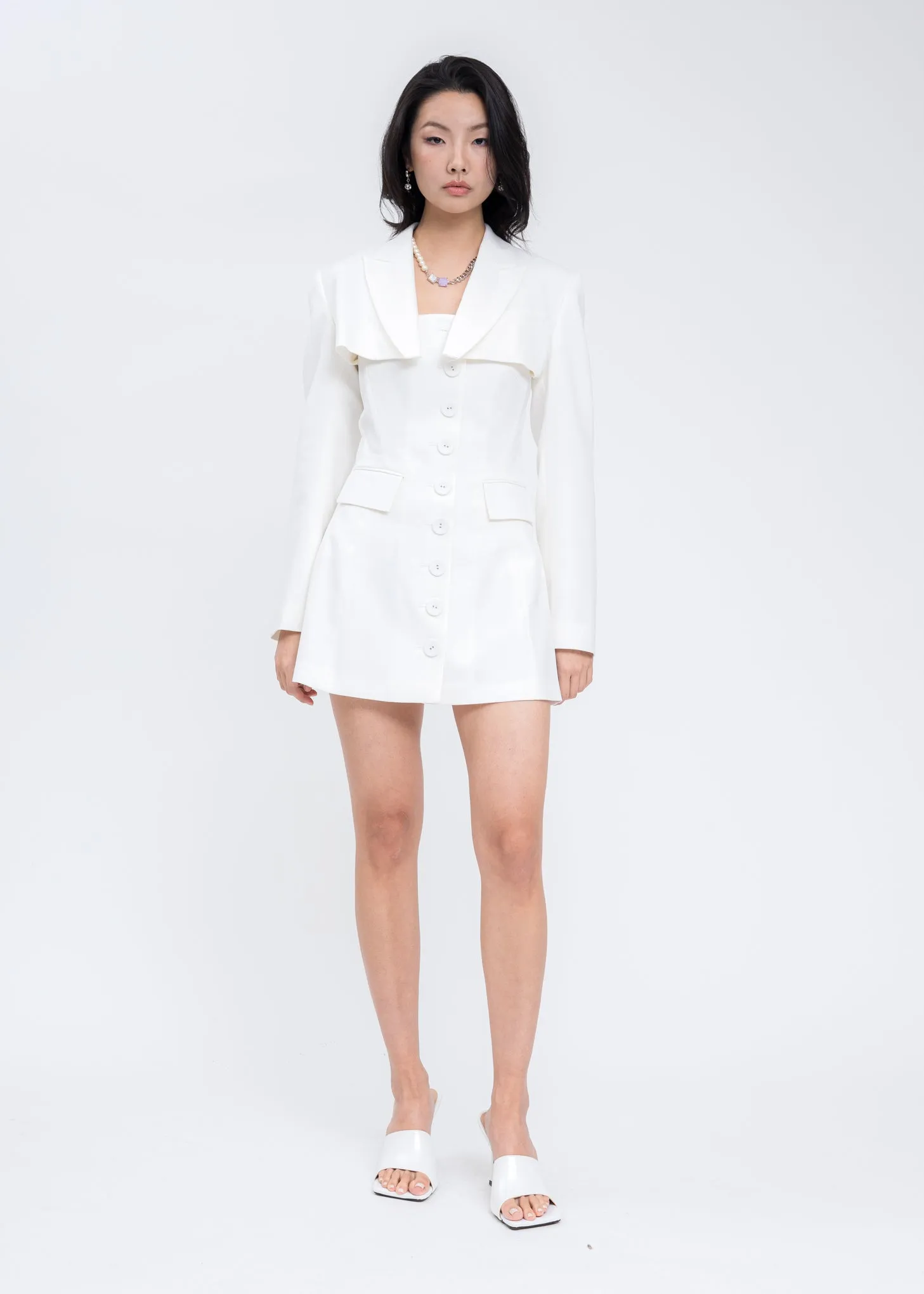 White Emma Cropped Jacket